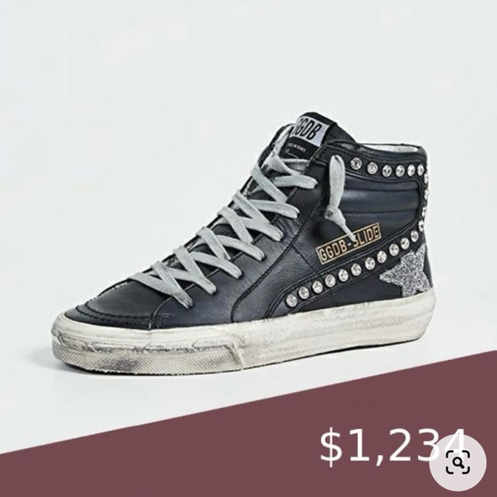 RARE Golden Goose Swarovski Crystal High Top in Black